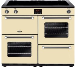 BELLING  Kensington 100Ei CRM 100 cm Electric Induction Range Cooker - Cream & Chrome